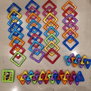 assorted set of 58 magformers brand magnets